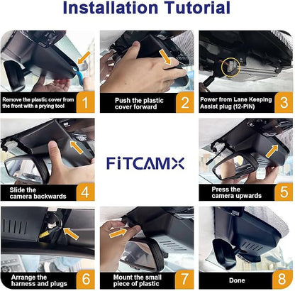 Fitcamx 4K Dash Cam Suitable for Kia EV9 2023-2026 Wind Land GT-Line (Part No#DO000), OEM Factory Look, UHD 2160P Video, Built-in WiFi & APP, Loop Recording, G-Sensor, Easy to Install, 64GB Card