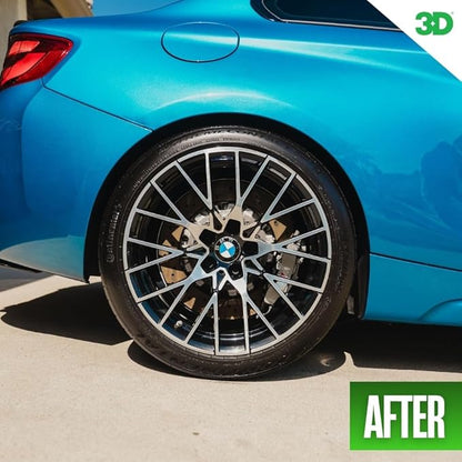 3D Magic Blue Tire Shine Spray - Water Resistant High Gloss Tire & Trim Dressing | Long Lasting Protection | No Sling, No Run Formula | Made in USA |16 oz