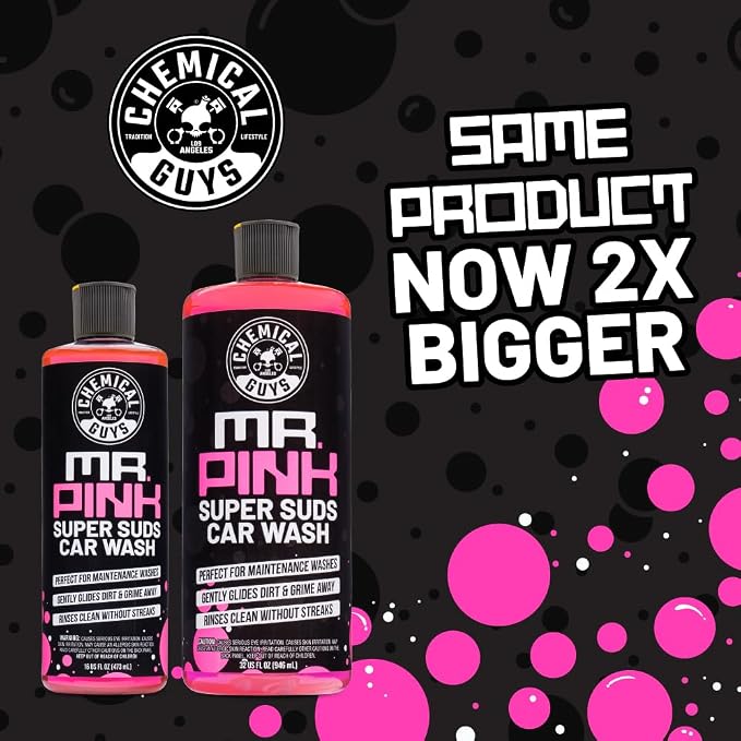 Chemical Guys Mr. Pink Foaming Car Wash Soap (Works with Foam Cannons, Foam Guns or Bucket Washes) Safe for Cars, Trucks, Motorcycles, RVs and More, Candy Scent, Extra Large Size 32 fl oz - CWS_402_32