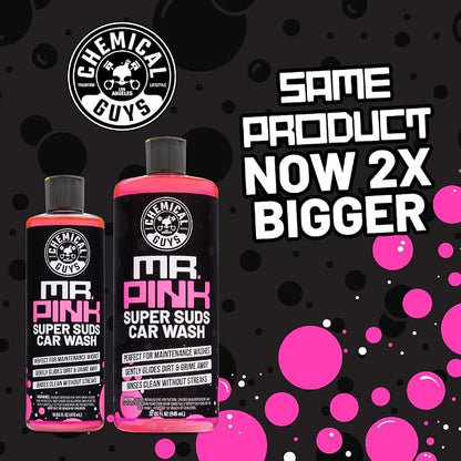Chemical Guys Mr. Pink Foaming Car Wash Soap (Works with Foam Cannons, Foam Guns or Bucket Washes) Safe for Cars, Trucks, Motorcycles, RVs and More, Candy Scent, Extra Large Size 32 fl oz - CWS_402_32