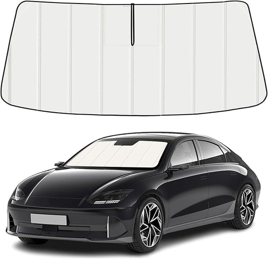 Windshield Sun Shade for Hyundai Ioniq 6 2023-2026, Front Window Visor Accessories, Folding Design Blocks Heat & UV Rays Maintain Cool Interior and Save Space