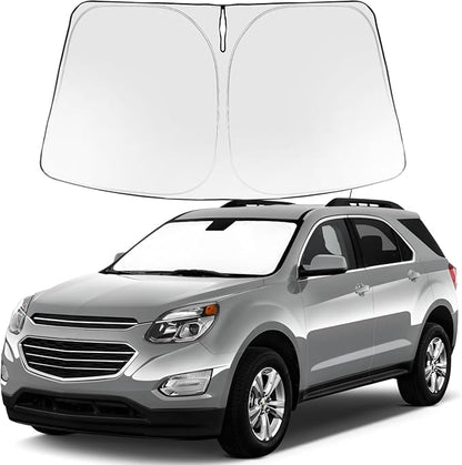Proadsy 2026 Upgrade Windshield Sun Shade Custom Fit 2010-2017 Equinox Foldable Front Sunshade Protector Sun Visor Blocks UV Rays Keep Car Cooler