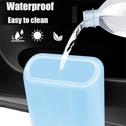 Car Trash Can, Mini Car Bin with Lid 2 Trash Bag Blue, Cute Car Accessories for Storage and Organization，Small Trash Can for car，Bedroom and Office