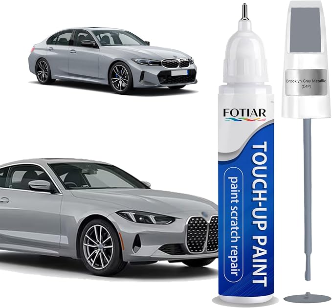 Brooklyn Gray Metallic C4P Touch up Paint for BMW-Exact Match Scratch Repair Kit 2-In-1 Premium Car Paint Pen for Chips & Nicks