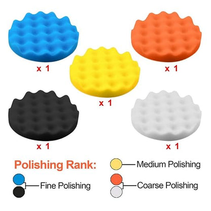 13PCS Buffing Pads 3 Inch Car Polishing Pads Kit Car Foam Sponge Pads Wool Bonnet Pads Auto Body Repair Pad for Waxing Buffing Sealing Glaze (3Inch)