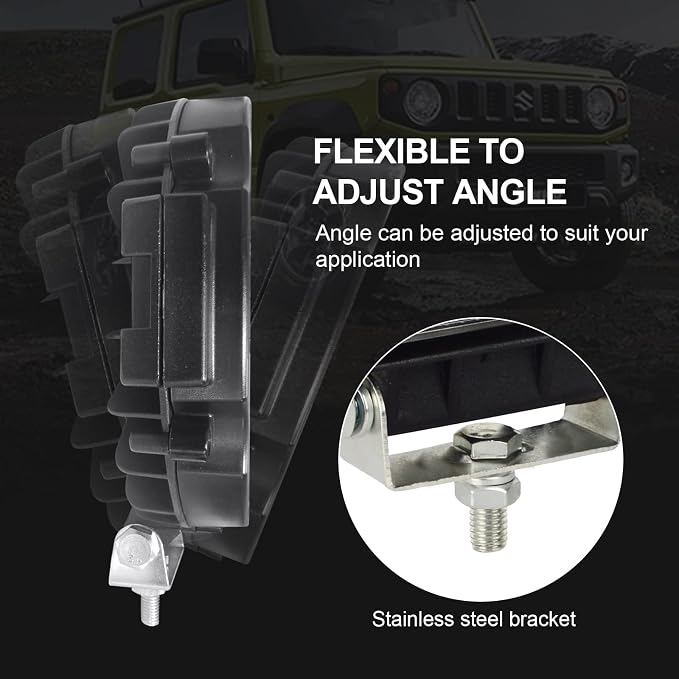 Safego 7 Inch Round Led Offroad Lights, round LED Driving Light Bar Pods 210W 21000LM Combo Beam Work light for Trucks ATV UTV SUV Car Tractors Off-Roading Jeep Lighting, Pack of 2