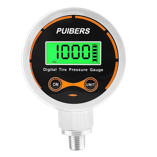 Digital Pressure Gauge 1000 Psi with 1/4 NPT Lower Mount，Media Pressure Gauge for Oil, Air or Water Pressure with 304 Stainless,Suitable for Home Water Pipe, HVAC,Air Pressure Measuring