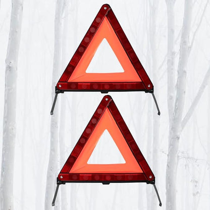 PartyKindom 2pcs Emergency Roadside Kit Warning Triangle Signs Car Emergency Road Safety Kit Quick Setup and Weighted Base