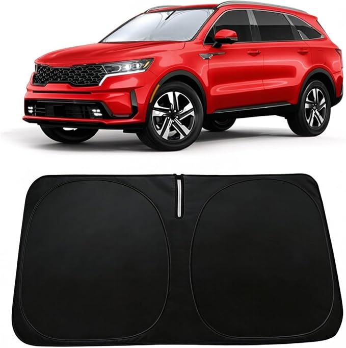 Windshield Sun Shade Fit for Kia Sorento 2021-2026, Car Front Window Sunshade with 240T Sun Visor Protector Blocks UV Rays Heat Sun Shield Accessories