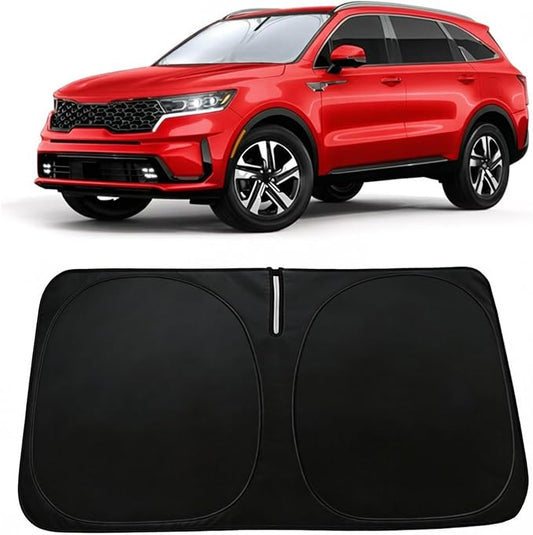 Windshield Sun Shade Fit for Kia Sorento 2021-2026, Car Front Window Sunshade with 240T Sun Visor Protector Blocks UV Rays Heat Sun Shield Accessories