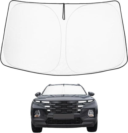 Proadsy Windshield Sun Shade Custom Fit Hyundai Santa Cruz 2022-2025 2026 4-Layer Foldable Front Sunshade Protector Sun Visor Blocks UV Rays Keep Car Cooler