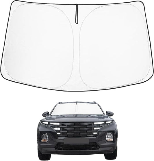 Proadsy Windshield Sun Shade Custom Fit Hyundai Santa Cruz 2022-2025 2026 4-Layer Foldable Front Sunshade Protector Sun Visor Blocks UV Rays Keep Car Cooler