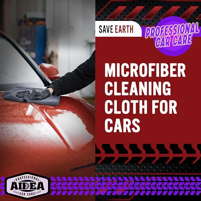AIDEA Microfiber Cleaning Cloth Grey, 400PK, Microfiber Towels for Cars, Shop Towels Cleaning Rags, Premium Wash Cloths, Absorbent Towel for SUVs, House, Kitchen, Commercial, Cleaning Supplies 12×12"