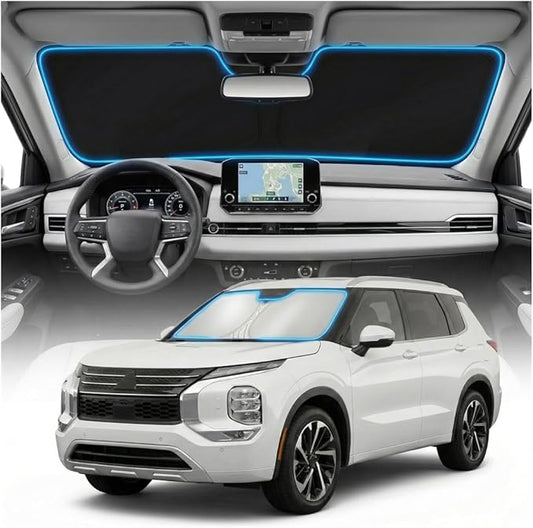 for Mitsubishi Outlander Sun Shade Windshield Cover - Custom Fit Outlander Accessories 2022-2025 2026 Sunshade Foldable UV Protection & Heat Shield Sun Visor Accessories