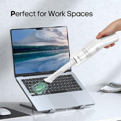 Auloea Wireless Mini Car Vacuum Cleaner(400g) Portable Rechargeable,Handheld Vacuums, Mini but Mighty Dust Busters Cordless Rechargeable,Hand Held Vac for Car/Desk V06/white