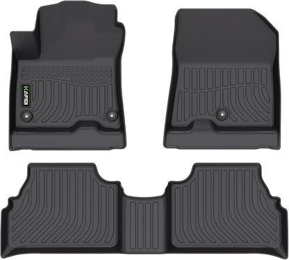Floor Mats Custom for Hyundai Kona Electric (EV) 2019-2023 All Weather Protection TPE Heavy Duty Non-Slip Automotive Floor Liners Fits Front& 2nd Row Full Set Accessories, Black