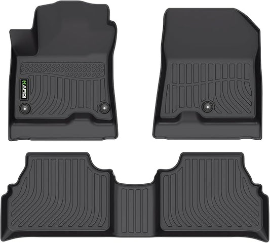 Floor Mats Custom for Hyundai Kona Electric (EV) 2019-2023 All Weather Protection TPE Heavy Duty Non-Slip Automotive Floor Liners Fits Front& 2nd Row Full Set Accessories, Black
