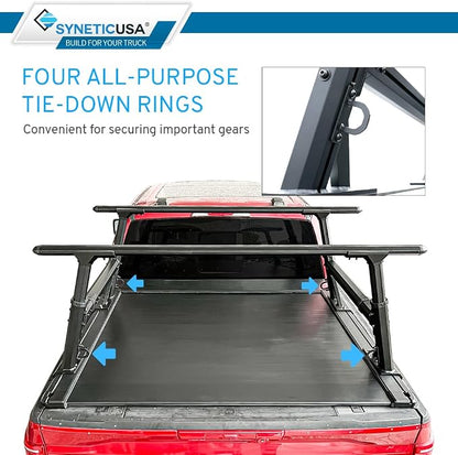 Syneticusa ER Power Retract Hard Tonneau Cover with R1 Rack Fits 2004-2026 Ford F-150 5.5' (67”) (incl. Raptor/Lightning) Truck Bed Retractable
