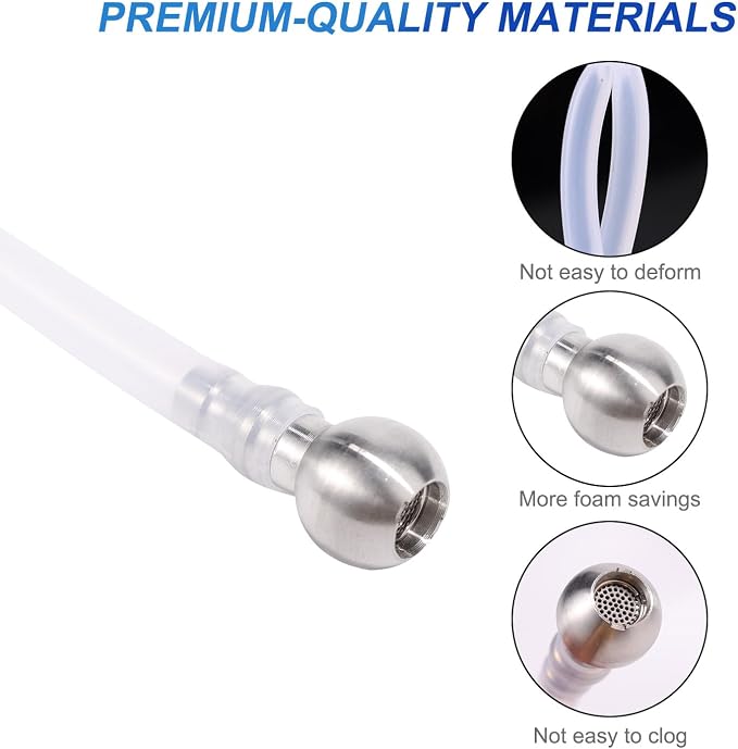 2 Sets Foam Cannon Orifice Kit, Universal 0.04in Cannon Orifice Nozzle and Foam Maker Meshes Kit Replacement Parts with Cleaning Tools Straw Filter Balls