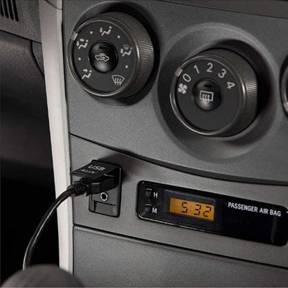 USB AUX Flush Mount - Car Dashboard Panel Jack Extension Cable Compatible with Toyota, 3.5mm & USB AUX Extension Mount Socket(Size: 1.29 X 0.86 X 2 inches)