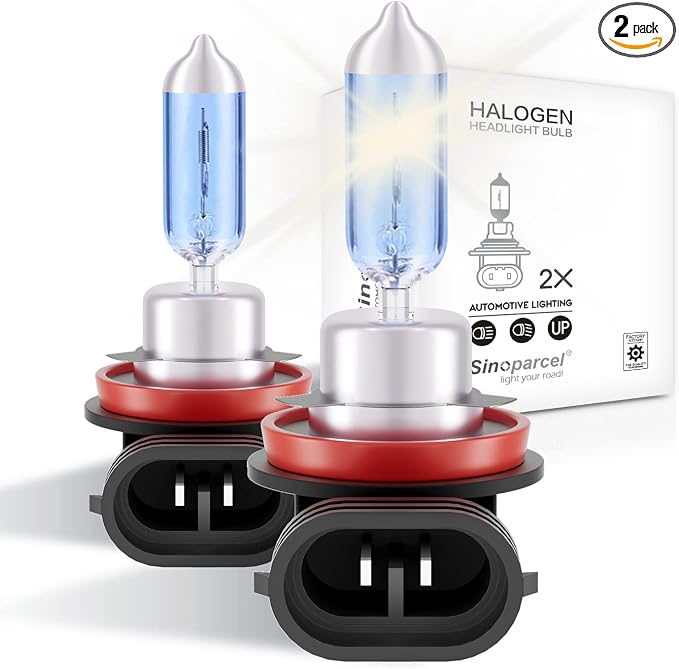 Sinoparcel H8 Halogen Fog Light Bulb 3800K, 150% More Brightness Replacement for Standard 35W Bulb, Pack of 2
