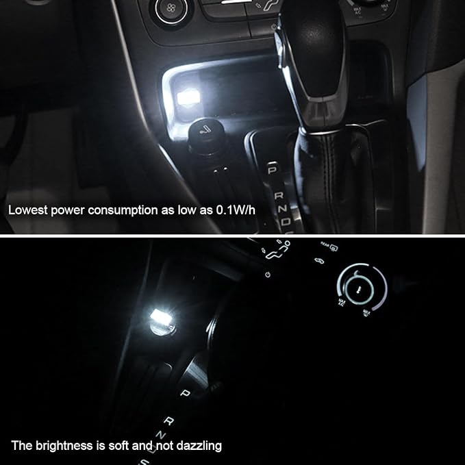 BESULEN Car Interior Atmosphere Lamp, Plug-In USB Interface LED Vehicle Ambient Lighting Kit, Portable Mini Automotive Night Light Decoration Accessories, Universal for SUV, Sedan, Truck (White)