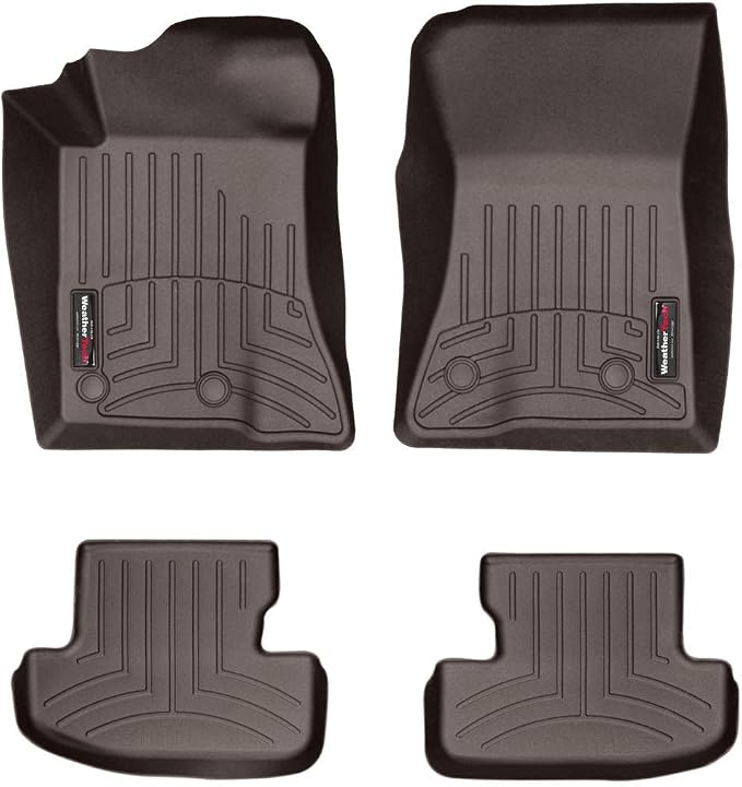 Weathertech Custom Fit FloorLiners for Ford Mustang, Mustang Shelby GT350, Mustang Shelby GT500-1st & 2nd Row (47699-1-2), Cocoa
