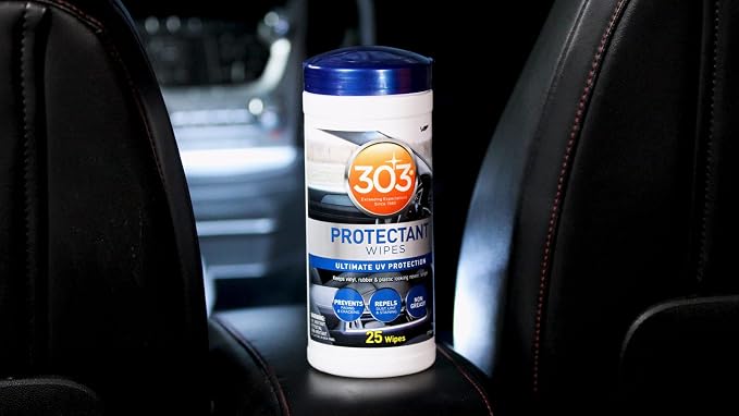 303 Products Automotive Protectant Wipes - Helps Prevent Fading & Cracking, Repels Dust, Lint & Staining, Superior UV Protection & Restores Lost Color, Exterior & Interior Car Cleaning Supplies
