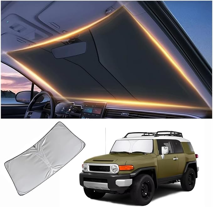 Windshield Sun Shade for Toyota FJ Cruiser Front Window Shades Cover for 2007-2014 FJ Cruiser Windshield Sun Visor Protector Car Accessories