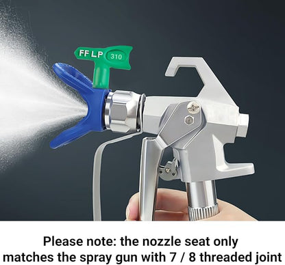 310 Fine Finish Low Pressure Airless Spray Tip, Pattern Size 6 in to 8 in, Thread Size 7/8 in for Airless Paint Spray Guns Green (Green)
