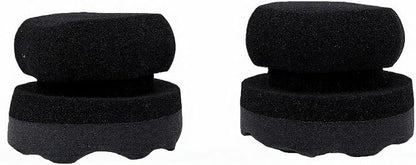 2PCS Tire Dressing Applicator Sponge, Wave Contoured Wheel Tire Detailing Applicator, Reusable Hex Grip Dressing Pad for Car Protection & Shine, Black (Small Size)