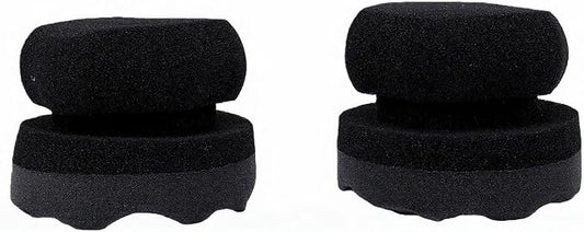 2PCS Tire Dressing Applicator Sponge, Wave Contoured Wheel Tire Detailing Applicator, Reusable Hex Grip Dressing Pad for Car Protection & Shine, Black (Small Size)