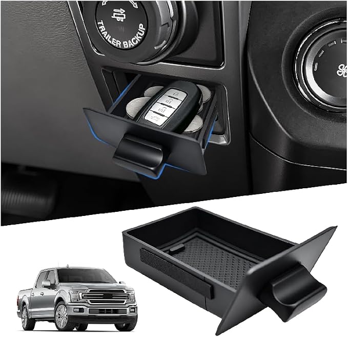 Storage Drawer Tray Fit for 2015-2020 Ford F150 Center Console Organizer Drawer Box Hidden Storage Coins Small Items for Ford f150 Accessories ABS Material|Easy to Install