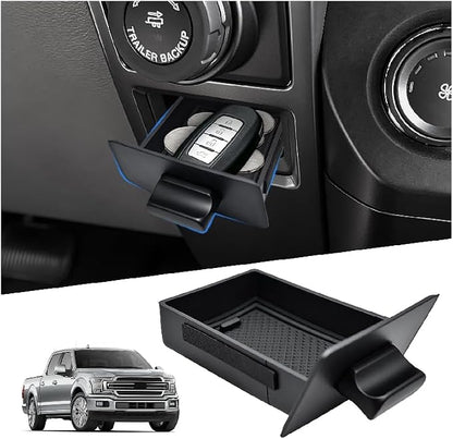 Storage Drawer Tray Fit for 2015-2020 Ford F150 Center Console Organizer Drawer Box Hidden Storage Coins Small Items for Ford f150 Accessories ABS Material|Easy to Install