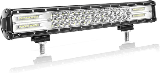 Willpower 20 inch 288W Triple Row Flood Spot Beam Led Light Bar Off Road Driving Lights for Vehicle Jeep SUV Truck ATVs Boat,DC 12V 24V Waterproof(20 inch)