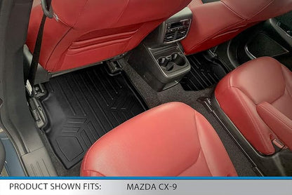 SMARTLINER 3 Row Floor Mats & Cargo Liner Behind 2nd Row Compatible with 2016-2023 Mazda CX9