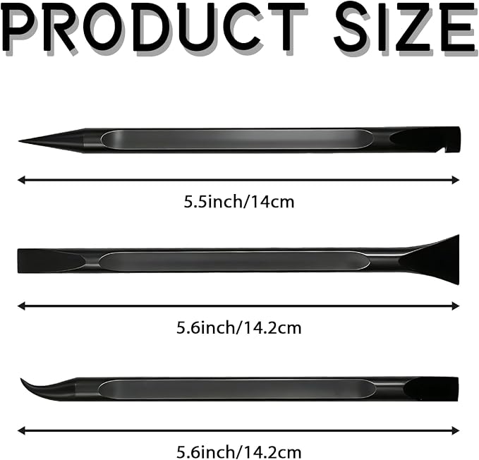 Car Detailing Pick Set, 3 Different Crevice Cleaning Tool for Tight Spaces, Easy to Remove Stickers, Labels, Oil Stains, Food, Dirt (Black) | Car Crevice Cleaning Tool for Clean Small Narrow Spaces and Gaps