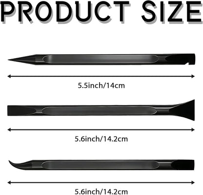 Car Detailing Pick Set, 3 Different Crevice Cleaning Tool for Tight Spaces, Easy to Remove Stickers, Labels, Oil Stains, Food, Dirt (Black) | Car Crevice Cleaning Tool for Clean Small Narrow Spaces and Gaps