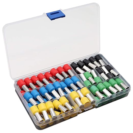 4 Gauge Wire Ferrules Kit - Copper Insulated Terminals Crimp Connectors for Car Amplifier Power-Cable Terminals Clean Install and Better Connection (Box of 90