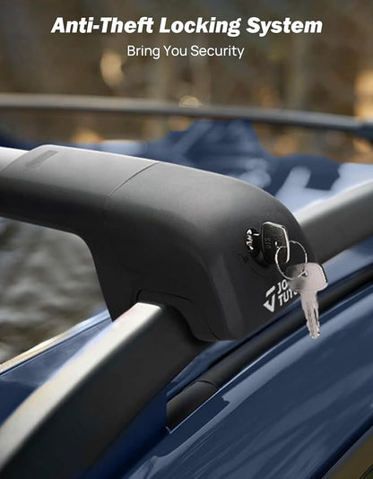 JOYTUTUS Lockable Roof Rack Cross Bars Compatible with Kia Telluride X-PRO X-LINE 2023-2025 (with Raised Side Rails), Aluminum Car Luggage Rack for Kayak Roof (Except LX EX S SX SX-P)