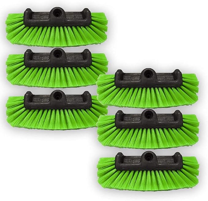 Detail King 5 Level Nylon Truck Wash Brush (6 Pack) - Super Soft, Green Flagged Bristles - 5 Level Bristle Design