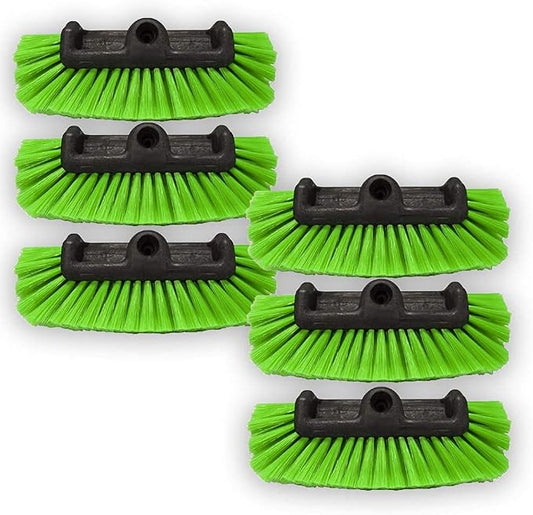 Detail King 5 Level Nylon Truck Wash Brush (6 Pack) - Super Soft, Green Flagged Bristles - 5 Level Bristle Design