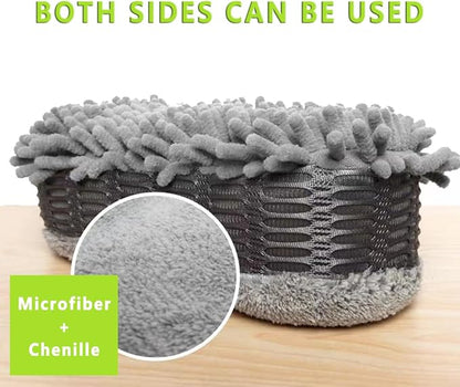 2 Pack Microfiber Car Wash Sponge Chenille Non-Scratch for Wax Sealant Conditioner Application Car Detailing, Compatible with Cars Trucks Motorcycles Essential Auto Cleaning Washing Kit Supplies