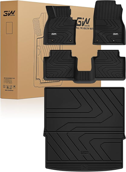 3W Floor Mats & Cargo Liner Fit Mazda CX-50 2023-2026 (Not for Hybrid), TPE All Weather Liners Full Set Mazda CX 50 Accessories All Season Guard Odorless Anti-Slip Black