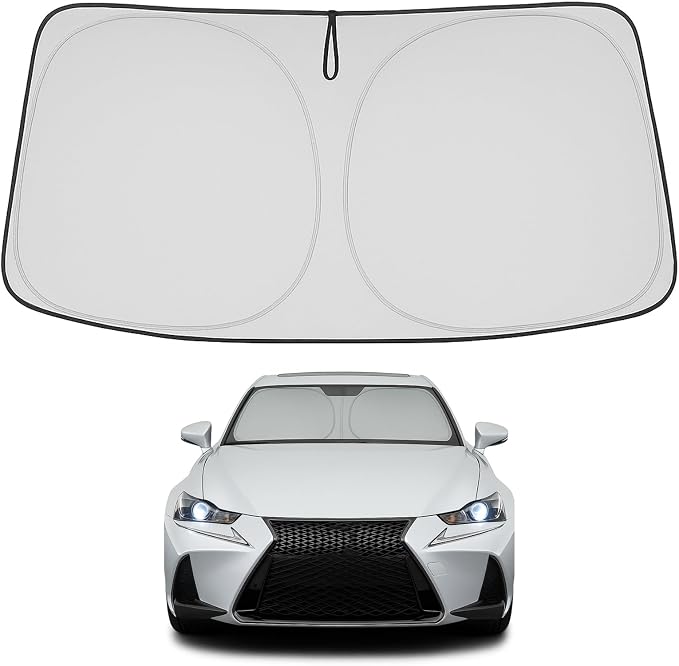 Proadsy 2026 Upgrade Front Windshield Sun Shade Foldable Sunshade Protector Custom Fit 2014-2020 Lexus is 200t, 250, 300, 350, F-Sport Sedan Accessories