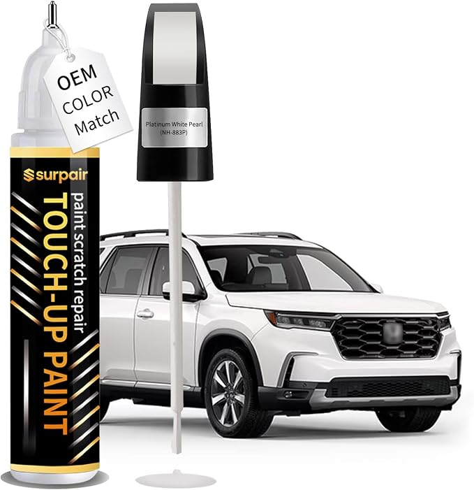 Platinum White Pearl NH-883P Touch up Paint for Honda OEM Color Match Car Scratch Repair Kit for Nicks & Chips Scratches Quick & Easy Paint Fix 2-In-1 Car Scratch Remover Pen