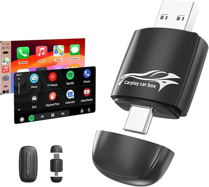 Wireless CarPlay Adapter for Apple, Convert Wired to Wireless Apple Car Play Adapter, Compatible with iOS 10+ and 2017+ Cars, Play and Plug, Stable Connection