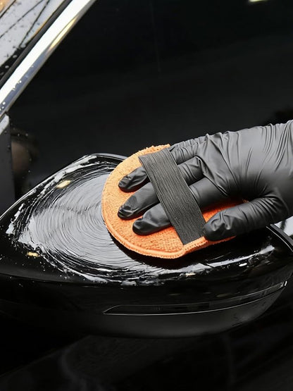SPTA Microfiber Applicator Pads, 9Pcs 5 inch Car Wax Applicator Hand Polishing Microfiber Foam Pads Set with Grip of Elastic Band, Microfiber Buffing Cleaning Pads for Car Polish Applying Wax