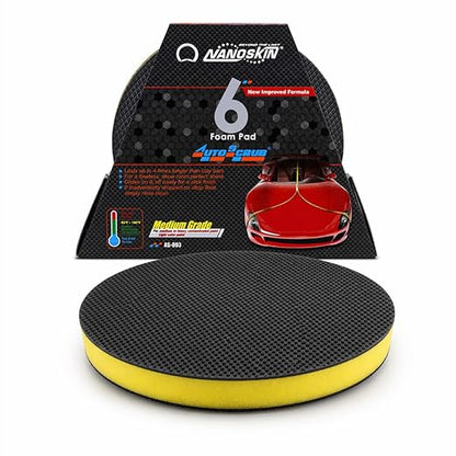 Nanoskin AUTOSCRUB 6" Surface Prep Pad Medium Grade- Patented Clay Bar Replacement Tool to Remove Embedded Contaminants Before Wax & Coating | Safe for Painted Surface, Glass, Plastic, Metal & More