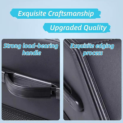 Car Organizers for Trunk for Suv Sedan, Leather Storage Box,Extra Large,Magnetic Lid,Collapsible and Adjustable, Collapsible Suede velvet， Black